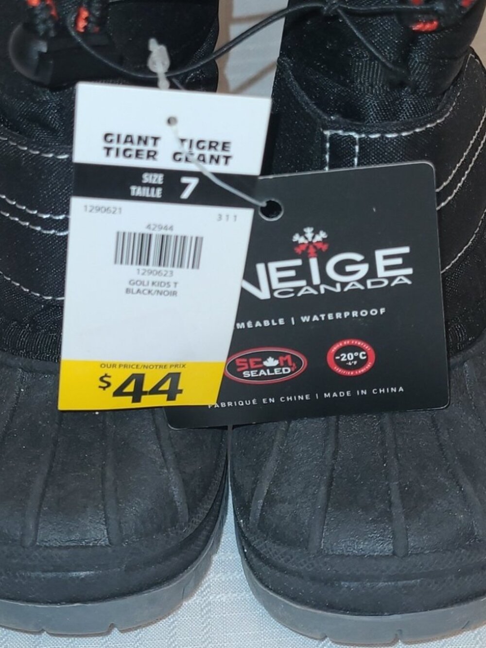 Laneige Canada Toddler Kids Black Waterproof Winter Snow Rain Boots - Sz 7 NWT - Picture 3 of 9
